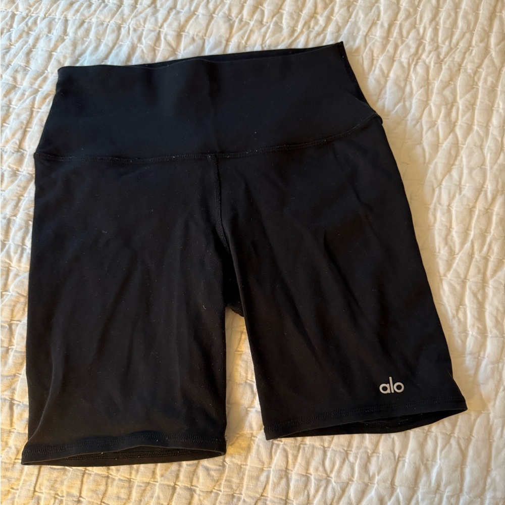 ALO Yoga Black Bike Shorts High Waist Compression